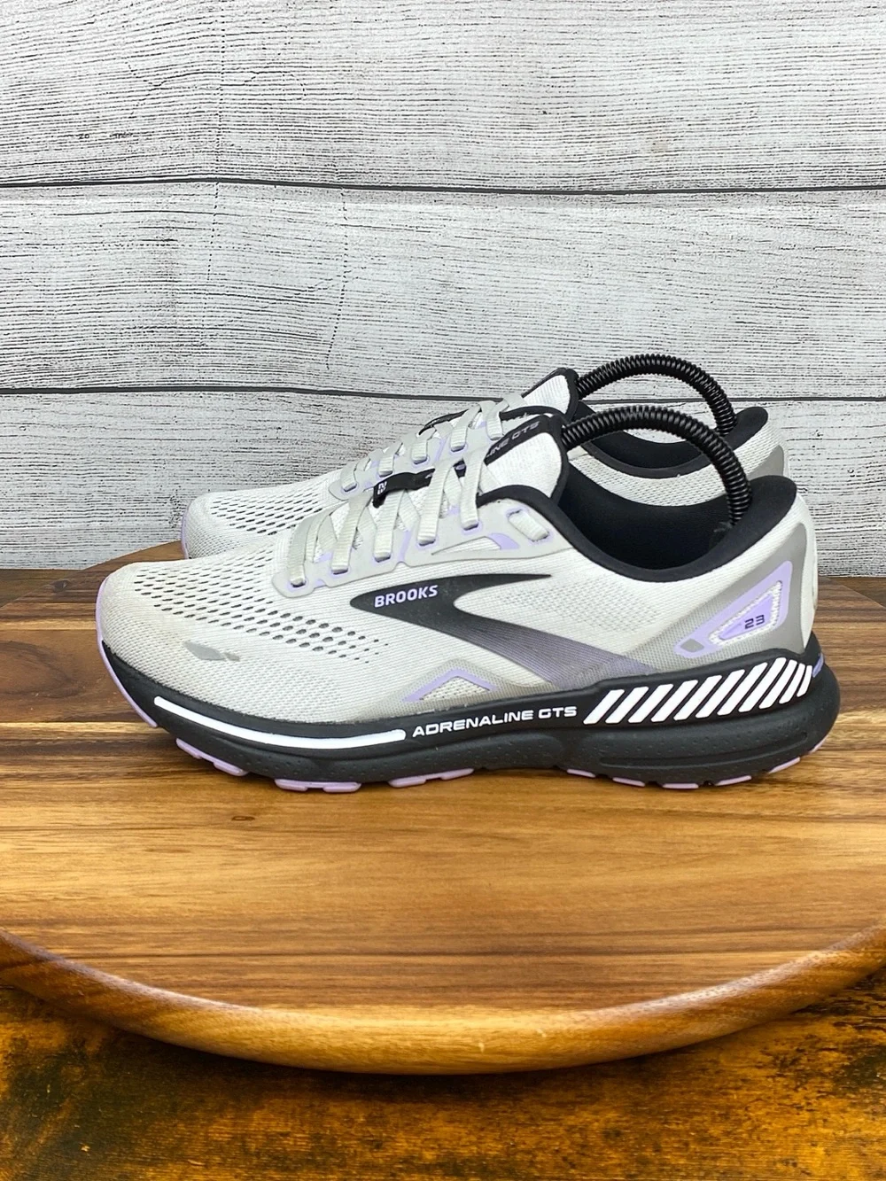 Brooks Adrenaline GTS 23 Grey Black Purple Running Shoe 1203811B039 Women Size 9